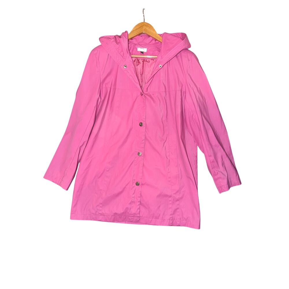 Giacca hot pink hooded rain jacket women’s medium barbiecore pvu dopamine cute